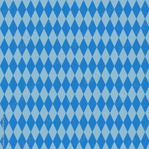 Seamless geometric pattern for fabric and textile. Blue diamond on light blue background. Vector flat illustration. Oktoberfest and Father's Day. Print for packaging and wrapping paper. Beer festival.