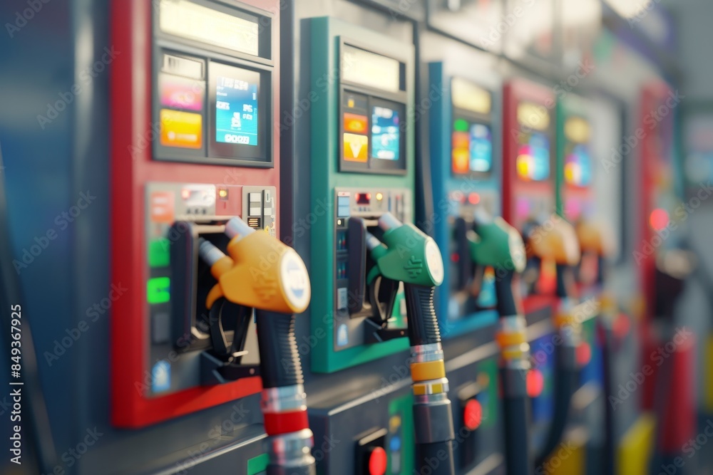 custom made wallpaper toronto digitalA gas station with a screen on the pump that shows the price of gas