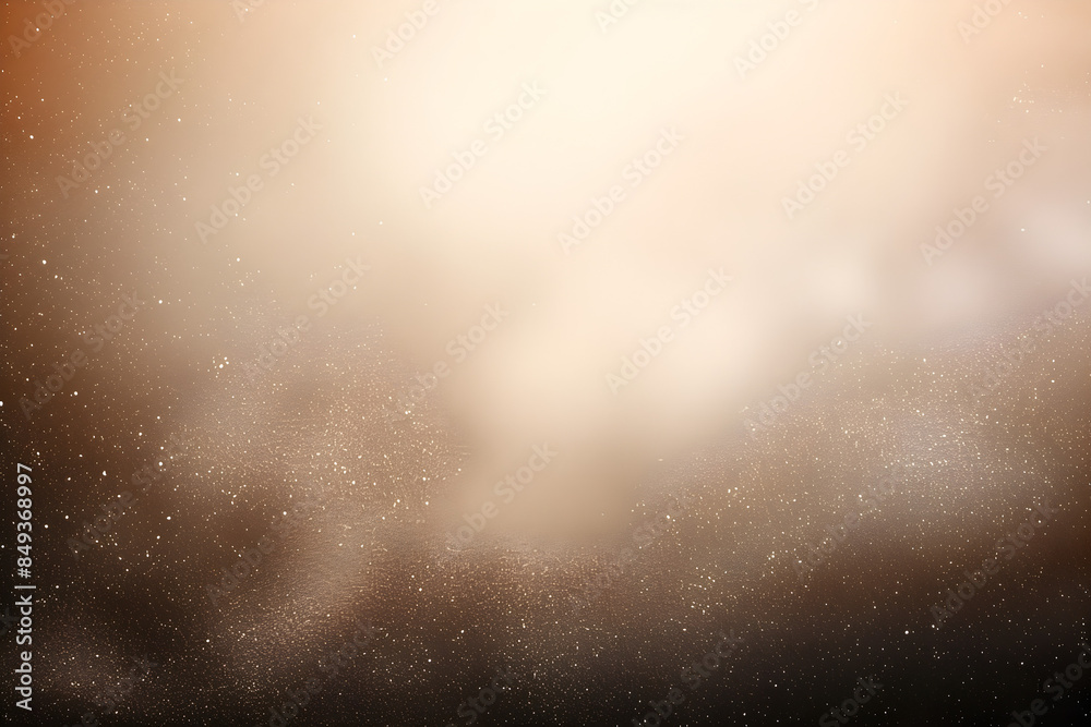 Fototapeta premium Beige and white grainy gradient background with a glowing light, featuring a noise texture effect. Ideal for banners, headers, posters with ample copy space.