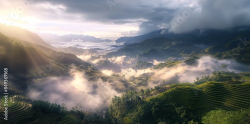 the valley of rice terraces in sapa, vietnam