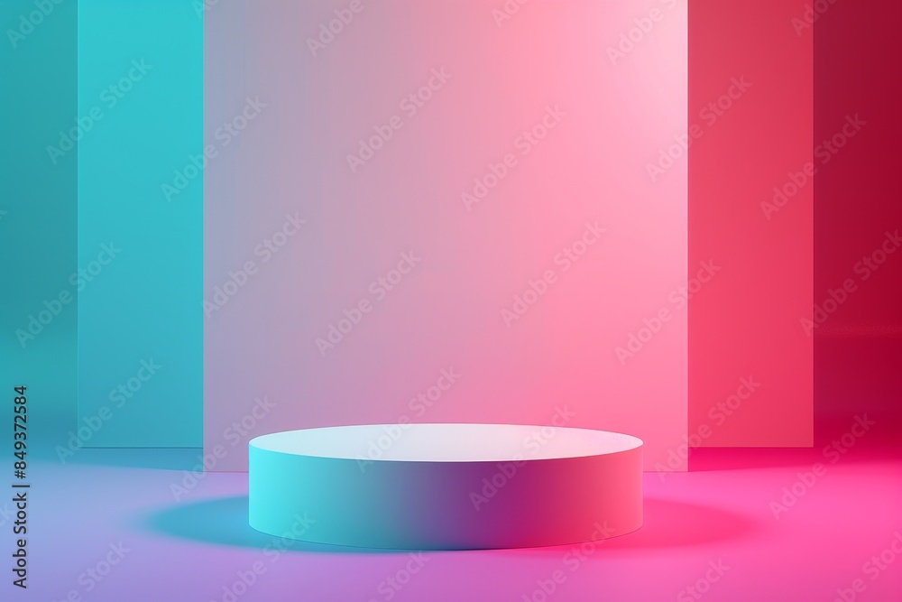 A white cube is sitting on a blue background A white cube is sitting on a blue background