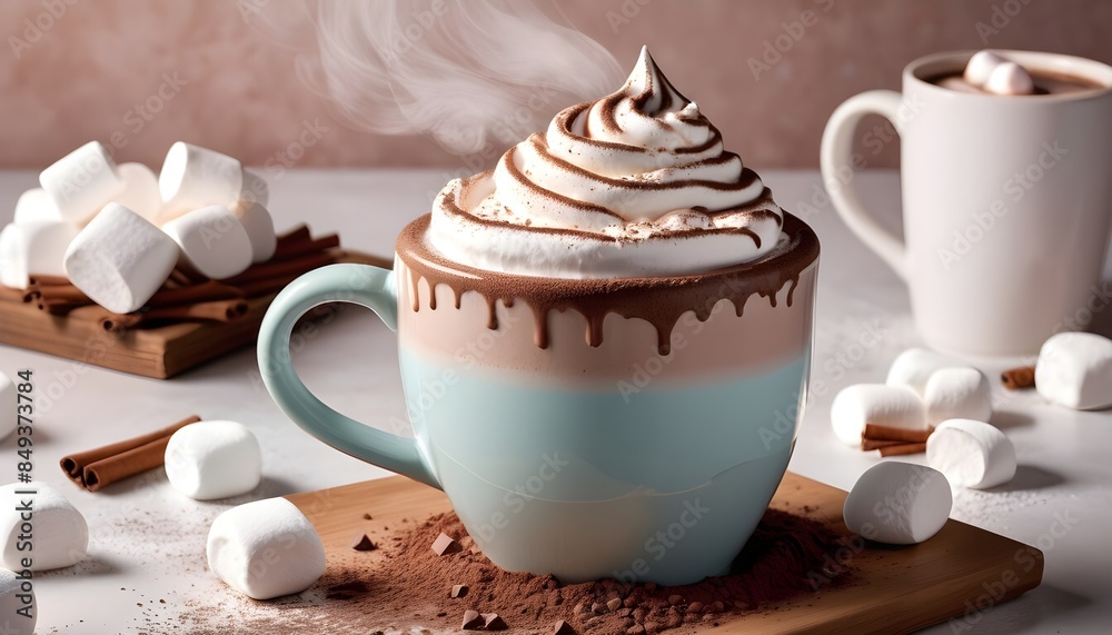 cup of chocolate with marshmallows cup of chocolate with marshmallows