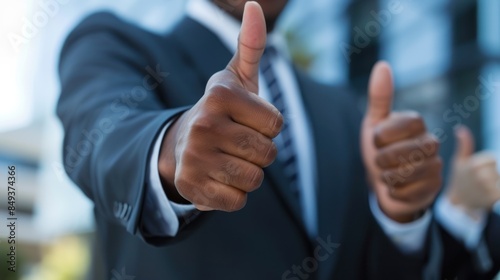 CEO giving a thumbs up to their employees, 