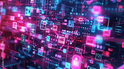 a digital abstract background showcasing the evolution of technology  