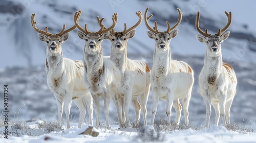 Majestic deer gracefully wandering through the alaskan wilderness in their natural habitat