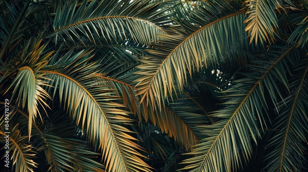 Fototapeta premium A perspective of palm tree fronds