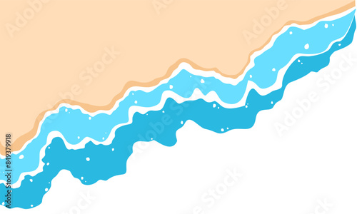Summer sandy beach border illustration