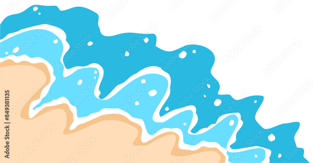 Summer sandy beach border illustration Summer sandy beach border illustration