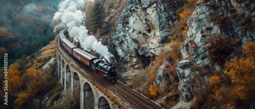 A steam locomotive train journeys through pass, offering passengers a safe and impressive travel experience, showcasing the potential for tourism and highlighting the importance of efficient transport