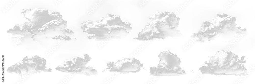 mega set of fluffy white clouds. Isolated transparent background PNG. Collection 13 mega set of fluffy white clouds. Isolated transparent background PNG. Collection 13
