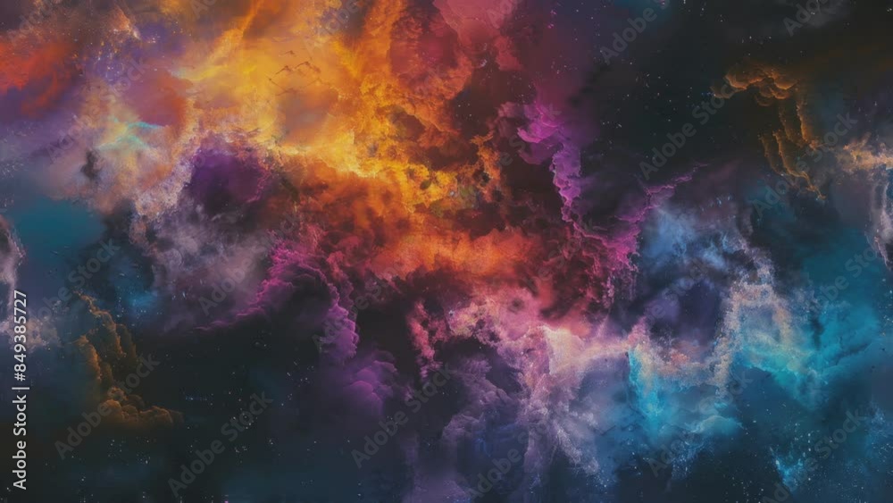 Colorful space nebula in seamless loop Colorful space nebula in seamless loop