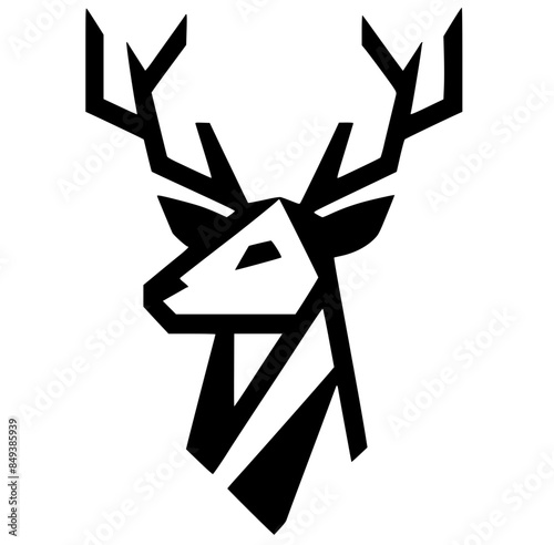 Geometric deer head silhouette