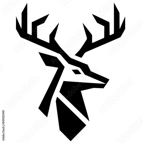 Geometric deer head silhouette