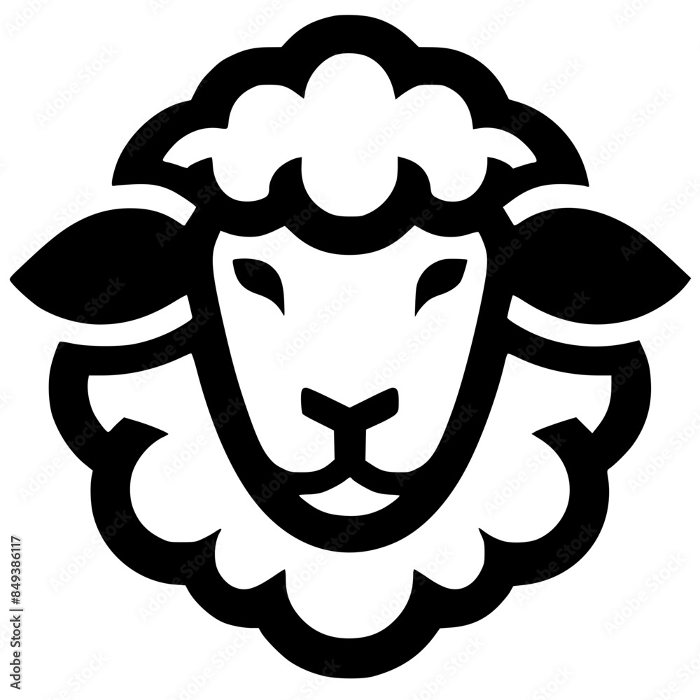 Sheep head logo silhouette Sheep head logo silhouette