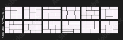 Bento grid web layout template set for design. 
