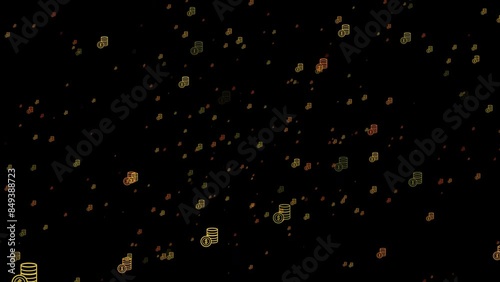 Abstract Dollar sign currency  flying animation. Finance and Economy concept background.