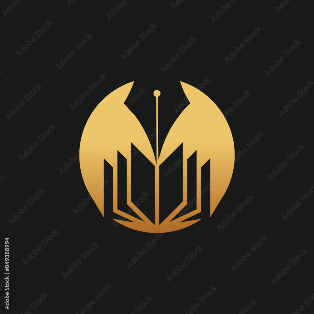 Study logo design with creative modern concept and business premium vector golden