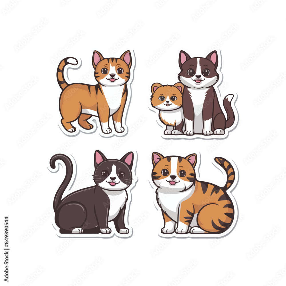 Obraz premium cat sticker vector