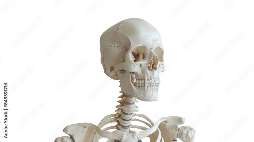 Human skeleton on a transparent background