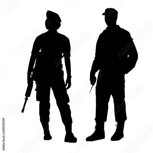 Police silhouette set illustration