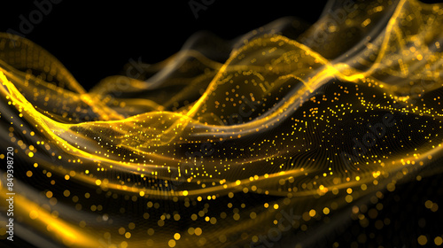 Flowing Golden Waves with Sparkling Particles
Abstract Golden Light Waves in Motion