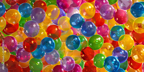 Vibrant Assortment of Colorful Transparent Balls