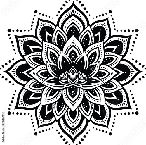 Minimalist lotus mandala design illustration