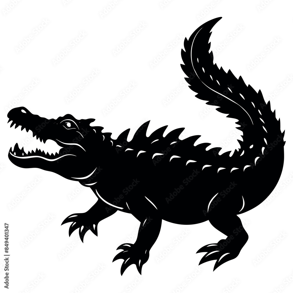 crocodile silhouette vector illustration Design on a white background crocodile silhouette vector illustration Design on a white background
