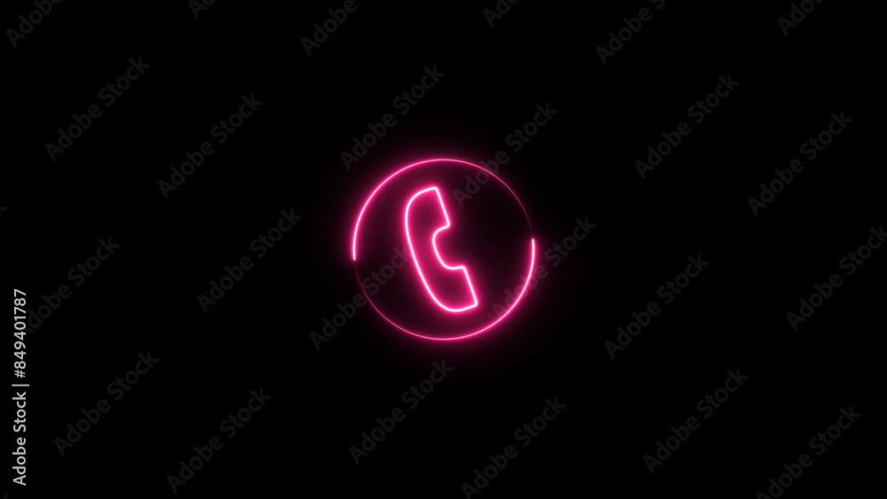 Neon Contact us sign.Telephone, communication. icon in flat style. Telephone symbol. illustration. Neon Contact us sign.Telephone, communication. icon in flat style. Telephone symbol. illustration.