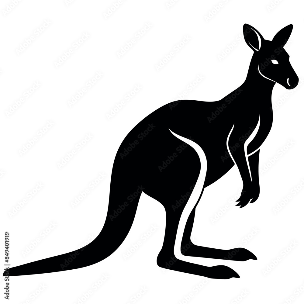 kangaroo silhouette vector illustration Design on white background kangaroo silhouette vector illustration Design on white background