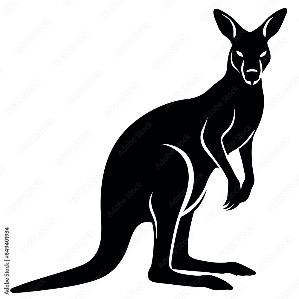 kangaroo silhouette vector illustration Design on white background kangaroo silhouette vector illustration Design on white background