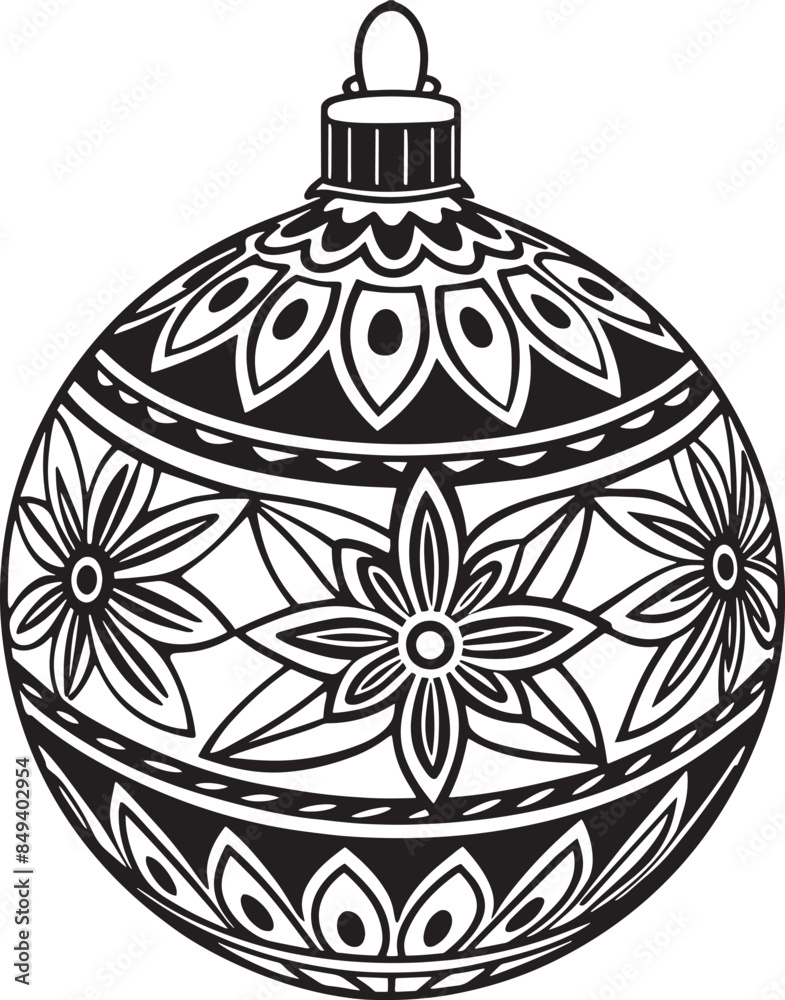 christmas ornament illustration black and white christmas ornament illustration black and white