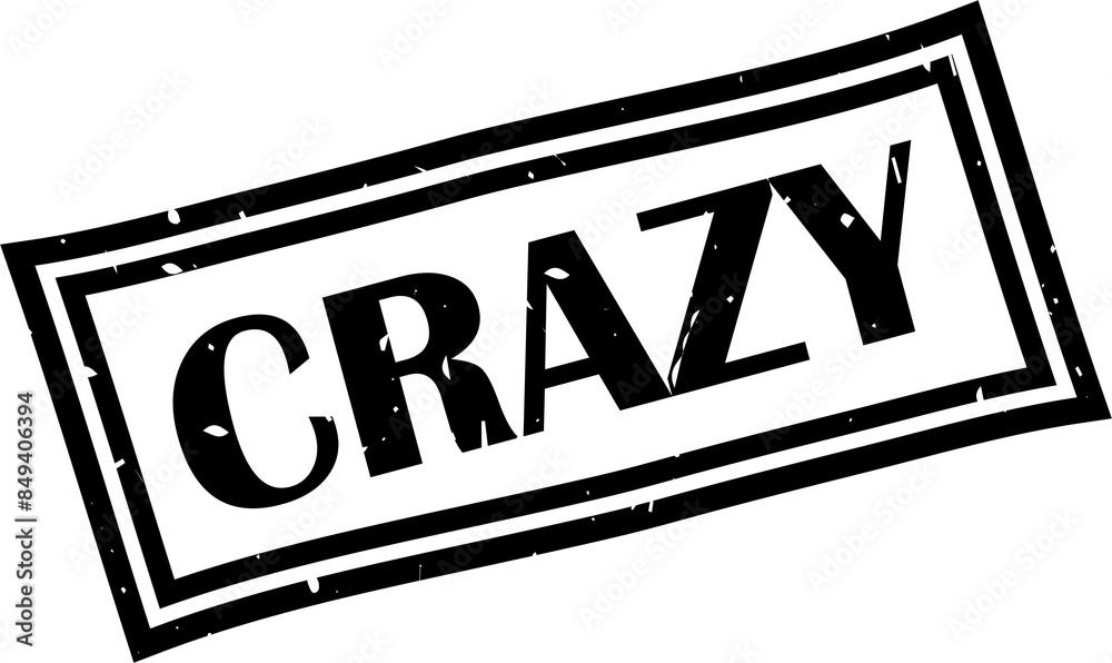 Fototapeta premium Crazy square grunge stamp, vector illustration