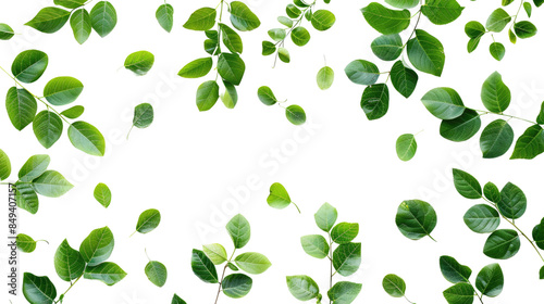 Green leaves on a transparent background