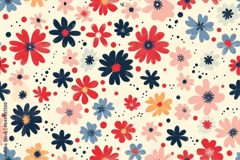 Obraz premium Colorful Floral Pattern