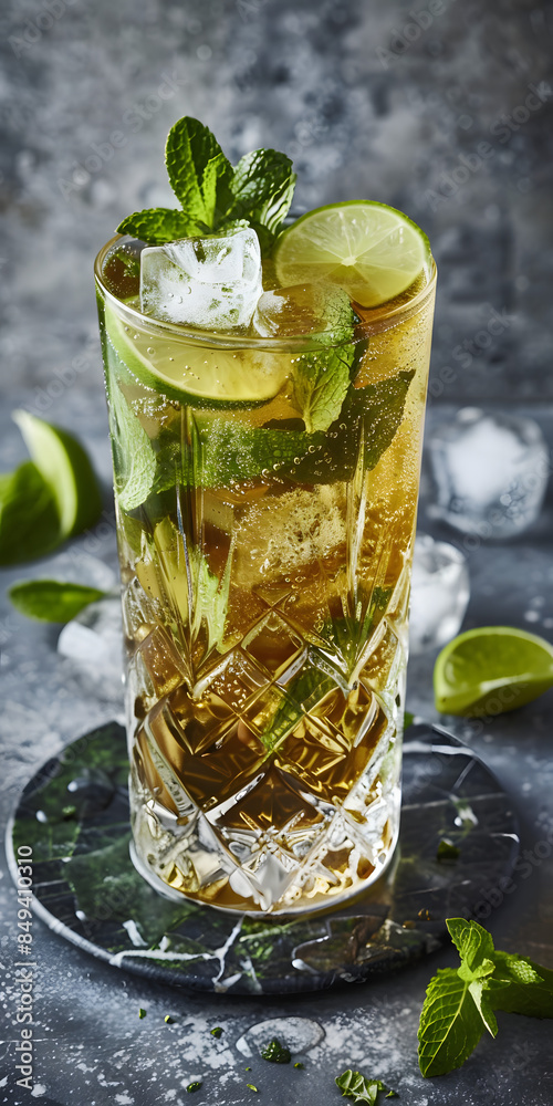 Fototapeta premium Mojito de Hortelã com Fatias Frescas de Limão