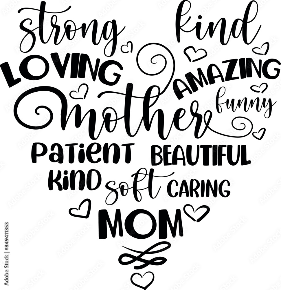Mother's day lettering. Interesting, heartwarming and cool lettering illustration vector