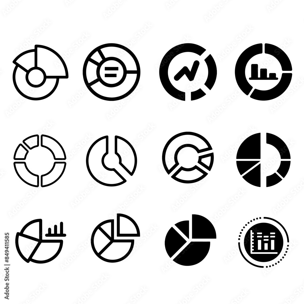 Quarter report pie chart icon set. suitable for mobile app, and website UI design.
Quarter report pie chart icon set. suitable for mobile app, and website UI design.
