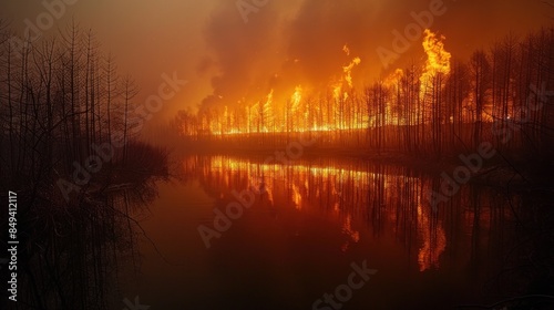 Wuxi taihu lake wetland park is ablaze photo