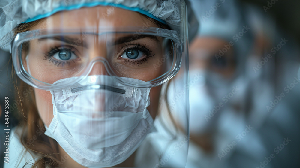 healthcare professionals in PPE, preparing for surgery. healthcare professionals in PPE, preparing for surgery.