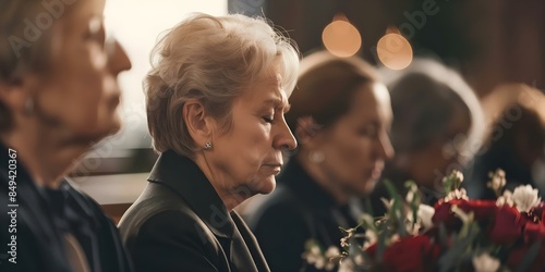 Honoring the Departed A Tearful Tribute with Memories and Respect. Concept Memorial Service, Funeral Plans, Grieving Process, Tribute Speech, Coping with Loss
