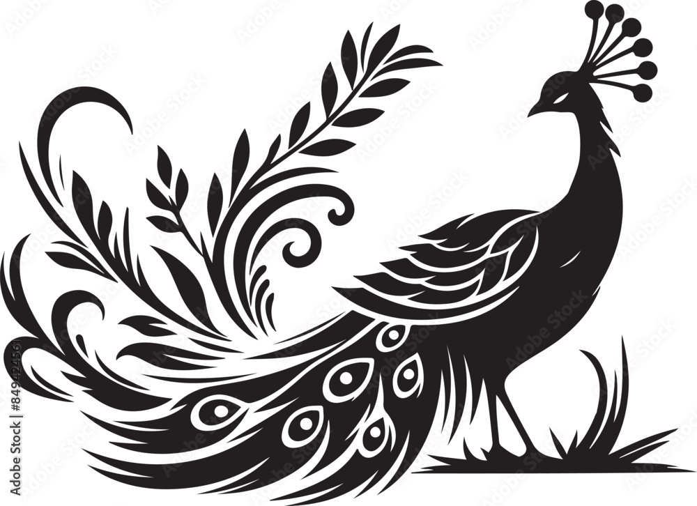 Fototapeta premium illustration of a peacock