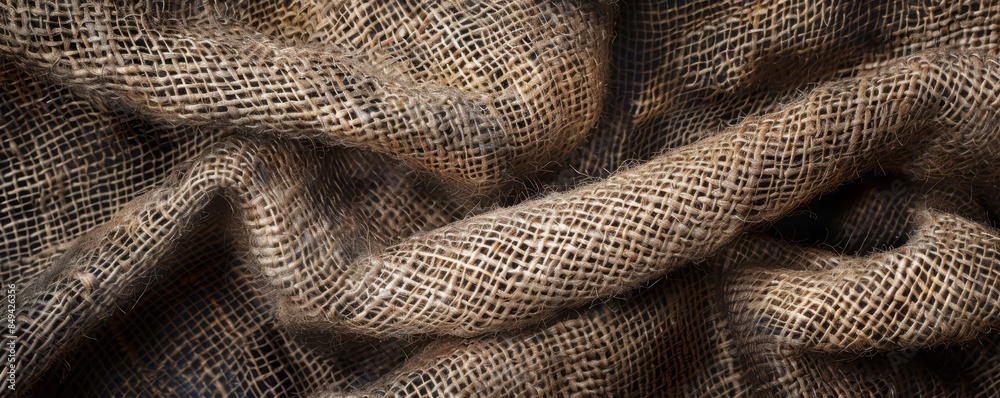 Burlap sack texture with coarse weave, 4K hyperrealistic photo Burlap sack texture with coarse weave, 4K hyperrealistic photo