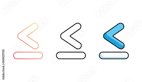 Less Than Or Equal To icon design with white background stock illustration
