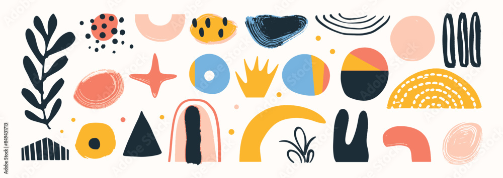 Set of abstract organic shape. hand drawn doodle art. vector blob Set of abstract organic shape. hand drawn doodle art. vector blob
