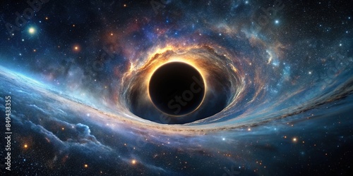 A detailed photo of a black hole in deep space, black hole, space, astronomical, infinity, cosmic, galaxy, universe