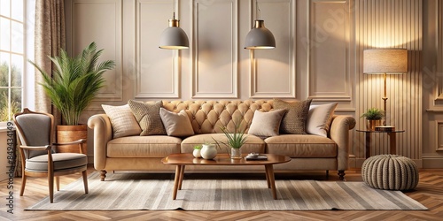 Cozy fluted comfort interior design with soft textures and warm hues , fluted, comfort, interior design, cozy, soft
