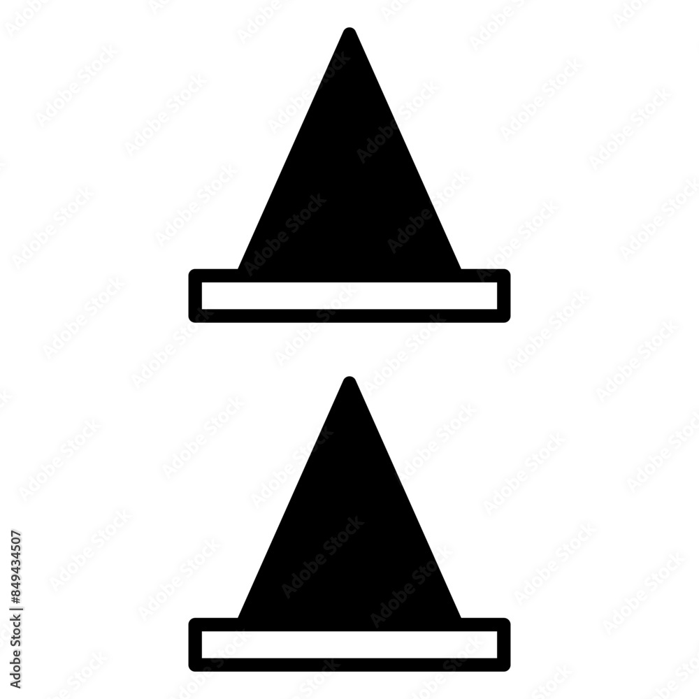 Fototapeta premium Cone road icon or logo illustration outline black style