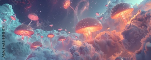 Whimsical Floating Mushroom...