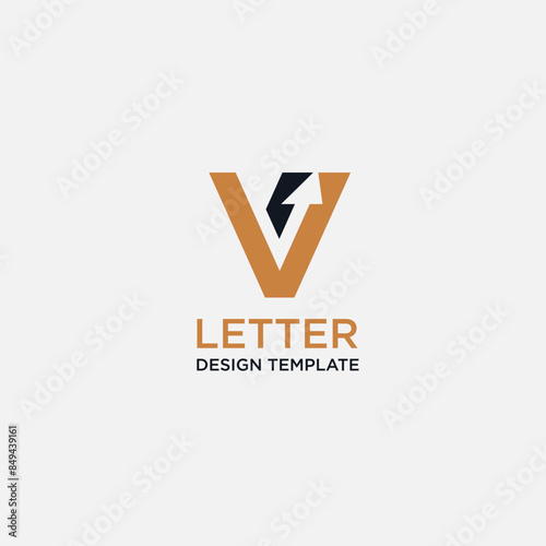 initial letter v with upward arrow for finance, development, success, training business logo concept